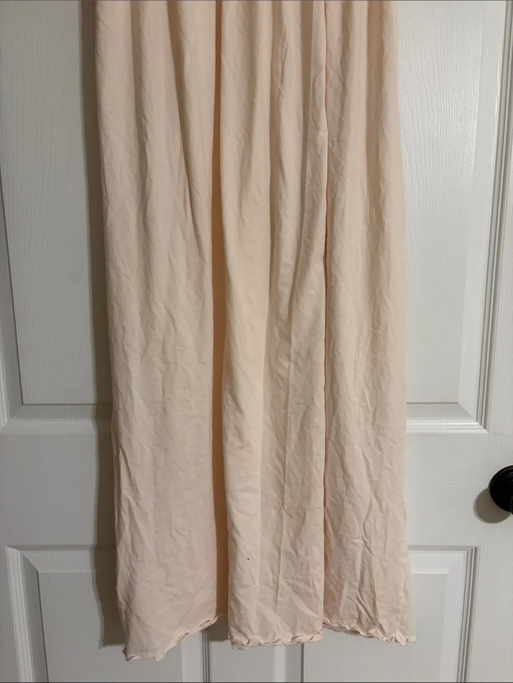 P. Jamas Luxury Peach Pima Cotton Smocked Maxi Nightgown